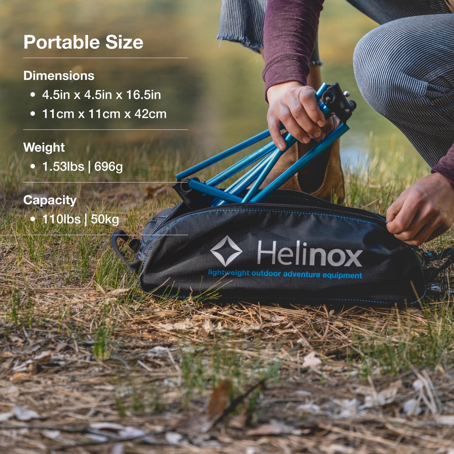 Helinox Table One Lightweight, Collapsible, Portable, Outdoor Camping Table, Black