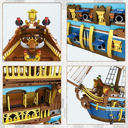 JMBricklayer Pirate Ship Building Sets for Adults Gorgeous Royal Fleet Ship with Tiered Design Attractive Pirate Toys Building Blocks Pirate Ship Display Gifts for Teens Adults(2830 Pieces)