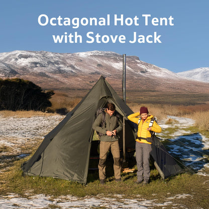 Naturehike Ranch Fire Teepee Tent, Hot Tents with Stove Jack, 4-6 Person Waterproof Windproof 4 Season Tent, Cold Weather Winter Tents for Camping