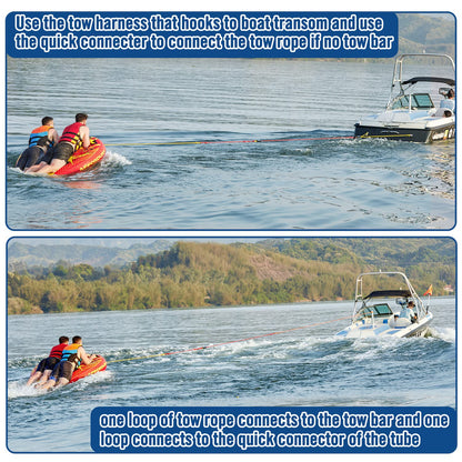 Affordura Towable Tubes for Boating 65in Tubes for Boats to Pull, Boat Tubes and Towables with Quick Connector and Storage Bag