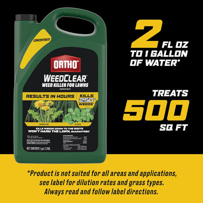 Ortho WeedClear Weed Killer Concentrate - Effectively Kills Dandelion & Clover | 1 Gallon Size