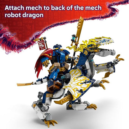 LEGO NINJAGO Rogue’s Mech Dragon Rider Building Toy - Dragons Rising Play Set &amp 4 Ninja Toy Minifigures for Boys &amp Girls Ages 8+ - 2 Ways to Build &amp Play - Gift Idea for Birthdays - 71843