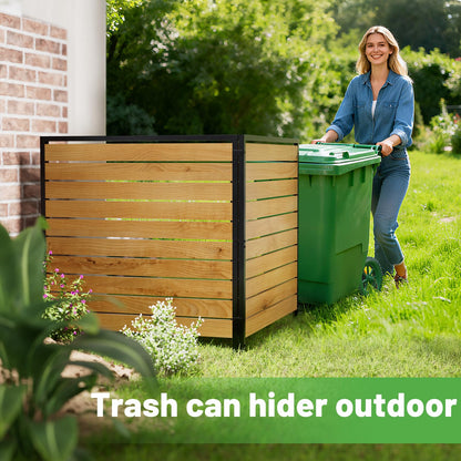3 Panels No Dig Wooden Privacy Fence Screen, 42" H X 40" W Outdoor Air Conditioner Fences, Hide Trash Bins Or Ac Units, Decorative Garden, Patio, Backyard Fence -Temporary Fencing