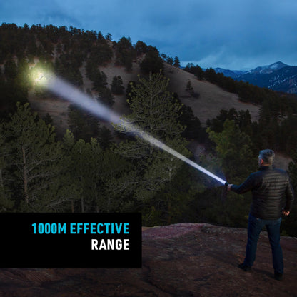 Nite Ize INOVA T4R Long Throw Rechargeable Tactical Flashlight - 1,000-Meter Range - Tactical Flashlight with Aluminum Body & Rechargeable Lithium Ion Battery - Shockproof & Weatherproof Flashlight