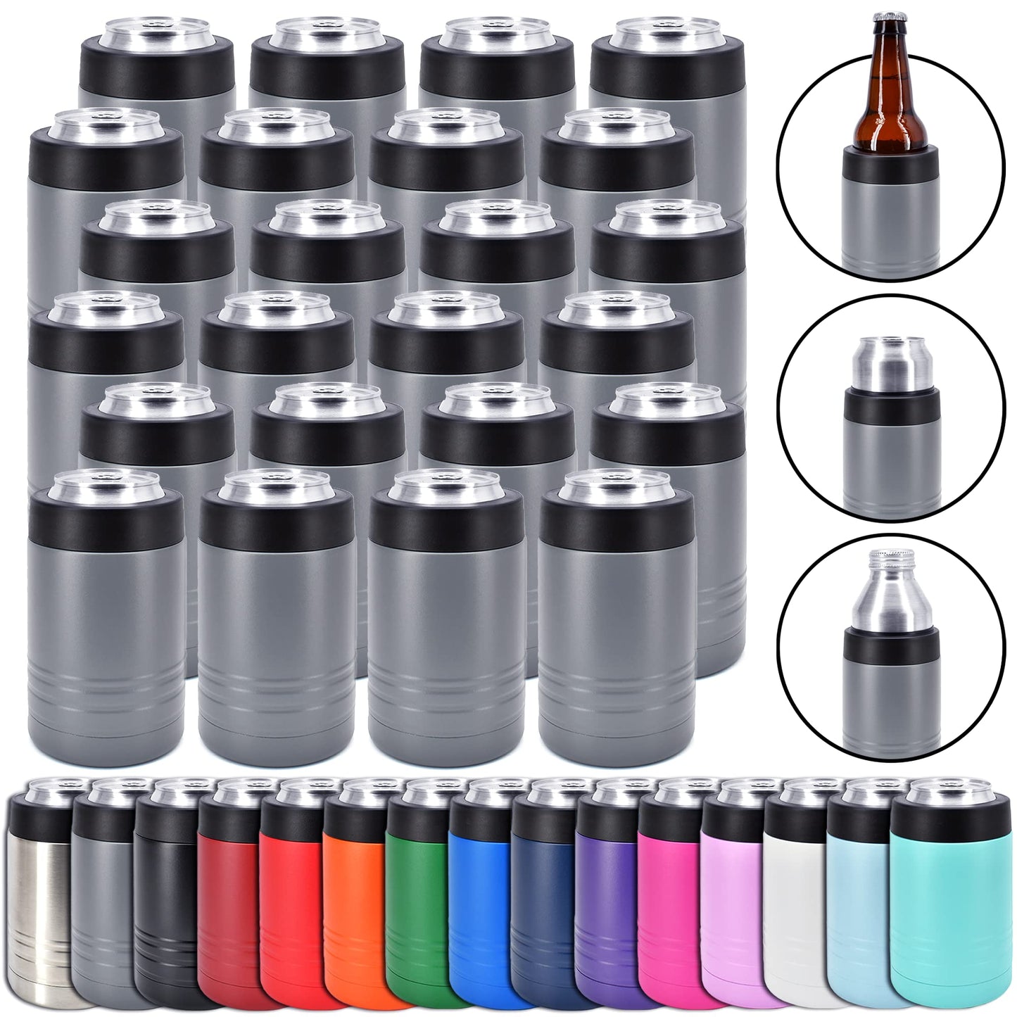 12oz Can/Beverage Holder - Dark Gray - 24 Pack