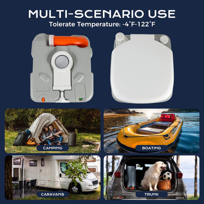 Clirass 5.8-Gallon Portable Toilet: Detachable Waste Tank, Sealing Slide Valve, Carry Handle, Level Indicator - Leak-Proof and Compact for Camping, RV, Boat, and Travel