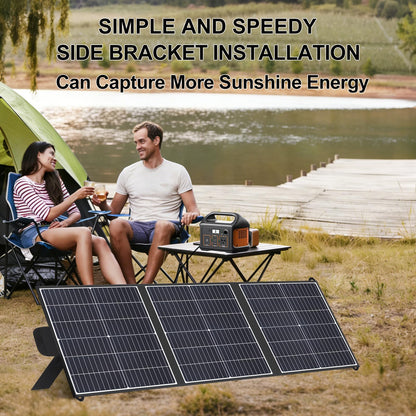100W Portable Solar Panel 23.5% Efficiency Mono Foldable Solar Charger with USB-A, Type-C & DC 20V Lightweight Design IP65 Waterproof for Camping RV Off-Grid Emergency Power