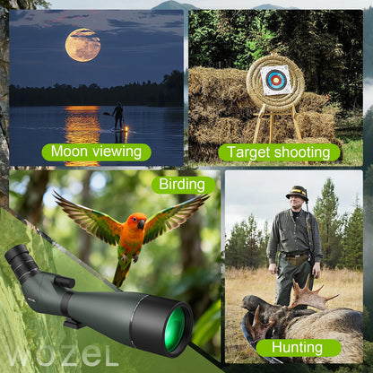 WOZEL 25-75x100 Spotting Scopes for Bird Watching - 45 Degree Angled BAK4 Prism High Definition Waterproof HD Spotter Scope for Bird Watching with Carrying Bag