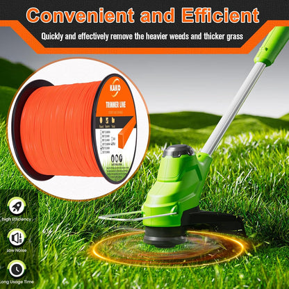 KAKO 130 Trimmer Line - Durable .130 Inch Square Weed Eater String | 720 Ft | Commercial Nylon