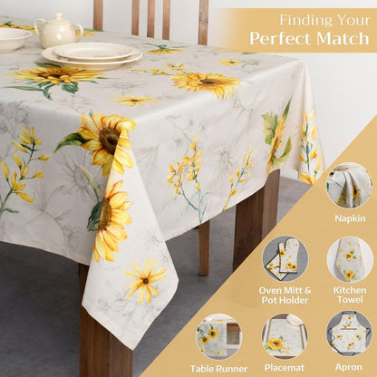Maison d' Hermine Table Cloth Rectangle Table 100% Cotton 60 x 108 Inches Tablecloth Reusable Decorative for Dining Kitchen Room Farmhouse Home Gifts for Mothers Day Spring Summer - Candice