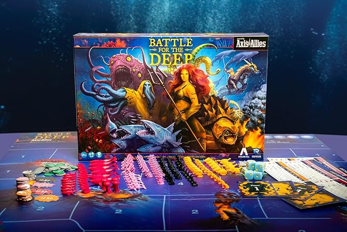 Renegade Game Studios Battle for The Deep Strategy Board Game Axis &amp Allies 2v2 Team-Based Tabletop Miniature Warfare