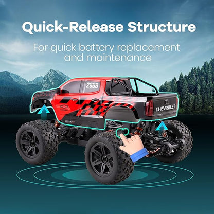 FCXㅤ FMS FMT10 1/10 Chevrolet Colorado Brushless RC Truck 4WD Off-Road Crawler with Metal Chassis Waterproof ESC Hobby Grade Remote Control Car for Adults (Black and Red)