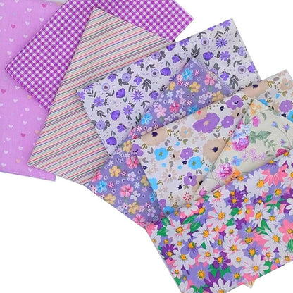 ARUDYREV 32Pcs 10x10Inch Sewing Supplies Purple Fabric By The Yard,Pink Canvas Patches