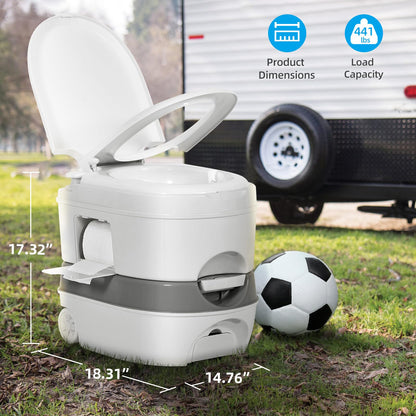 YITAHOME 6.34 Gallon Portable Toilet for Camping, RV Travel Porta Potty Leak-Proof with Press Flush Pump, Paper and Detergent Collection, Rotating Spout for Adults, Boating, Hiking, Trips