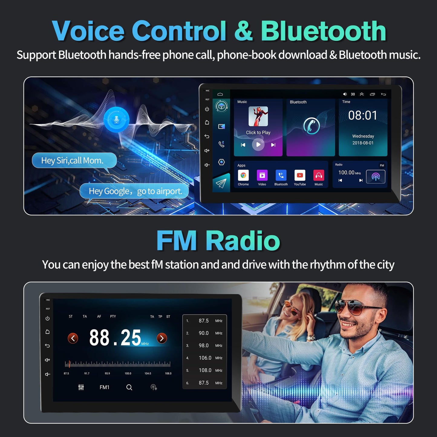 4G+64G Android 13 Car Radio for Jeep Wrangler JK 2007-2018 Dodge Ram 1500 2500 3500,10" Touch Wireless Carplay&Android Auto Support Touchscreen Radio Upgrade with AHD Camera,GPS Navigation,SWC,WiFi