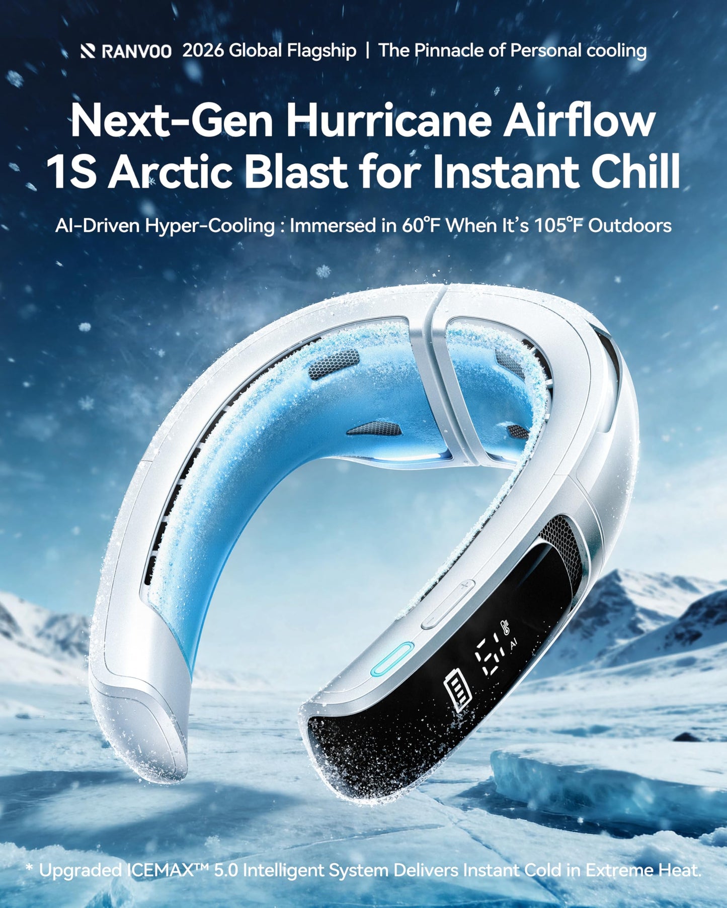 RANVOO Save 32% to Bought AICE LITE Max Neck Air Conditioner White and Blue Together
