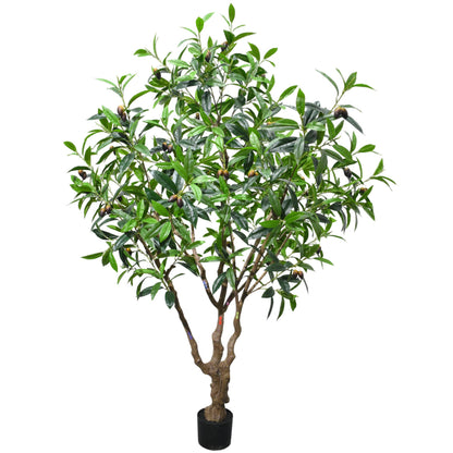 ZSENENT 7.5ft Large Realistic Artificial Olive Tree with Olives - Premium Silk Mediterranean Faux Tree with Bendable Branches & Sturdy Base for Indoor Outdoor Farmhouse Office Decor