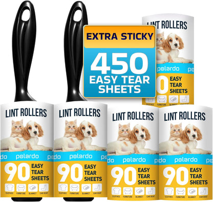 Skiennix Lint Rollers - Effective Pet Hair Remover for Couch, Clothes & Furniture | 5 Large Sticky Rollers