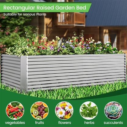 FRIZIONE 3PCS Tall Galvanized Raised Garden Bed Outdoor,Steel Garden Bed for Vegetables,Above Ground Garden Box for Flower,Metal Raised Beds for Gardening - 4x2ft
