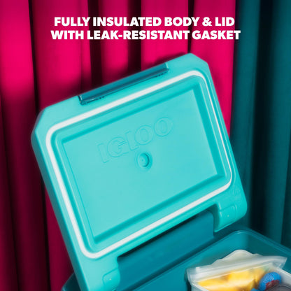 Igloo Tag Along 360 Spinner Cooler | 20 Quart Rolling Ice Chest | Lagoon Teal