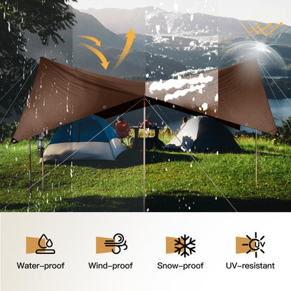 Tarp 20x30FT, 18 Mil Heavy Duty Large Tarps, Waterproof Tarp with Brass Grommets and Reinforced Edges, UV Resistant, Tear&Fade Resistant Poly Tarp for Outdoor Camping Pool Car Tent