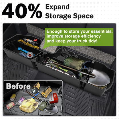 Mixsuper Liner Under Seat Storage for 2019-2026 Chevy Silverado 1500/GM Sierra 1500 & 2020-2025 Silverado/Sierra 2500HD/3500HD, ABS 6PCS Kit with Mesh Pocket & Inner Bin, Silverado Accessories Black