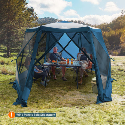 Timber Ridge Pop Up Gazebo, Portable Instant Screen House with Netting, Easy 60-Second Set-Up, Measures 12.1' x 10.5' x7.2', Fits 8 People, Ideal for Camping, Backyard, Patio, Tailgating, Picnics