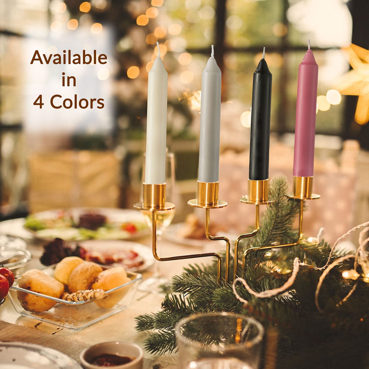 Tribello 6" Ivory Candlesticks - Pack of 8 Short Taper Candles - 5 Hour Long Burning Cream Candlesticks for Christmas, Holiday, Table Candles for Wedding, and Home Decoration