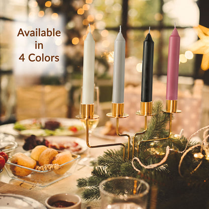 Tribello 6" Ivory Candlesticks - Pack of 8 Short Taper Candles - 5 Hour Long Burning Cream Candlesticks for Christmas, Holiday, Table Candles for Wedding, and Home Decoration