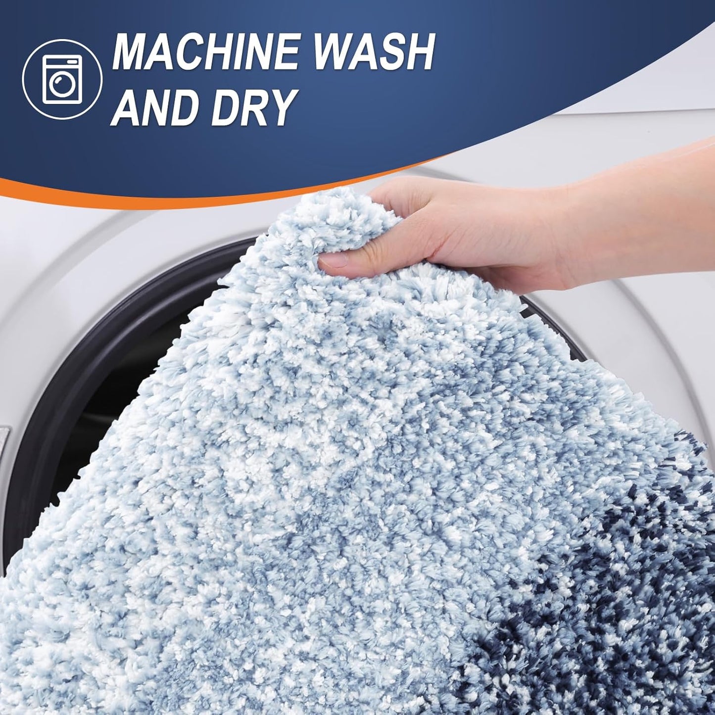 OLANLY Bathroom Rugs | Extra Soft Microfiber Mat 36x24 - Quick Dry & Machine Washable, Navy Blue