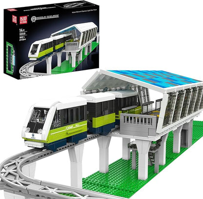 Mould King 12040 Italian Marconi Express Light Rail Train Set - Remote &amp APP Controlled Building Kit with Tracks-1957 Pieces