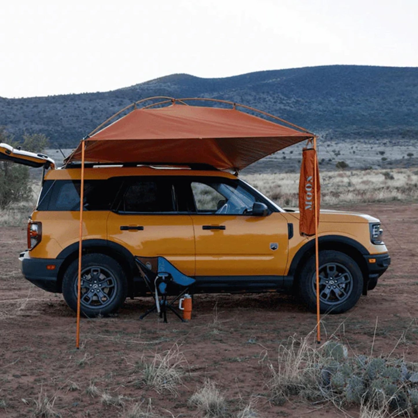 MoonShade Portable Vehicle Awning, Large 9' x 7' Shade Coverage, Lightweight Durable Car Canopy Suitable for Trucks SUVs Vans Campers and More (Sunset)