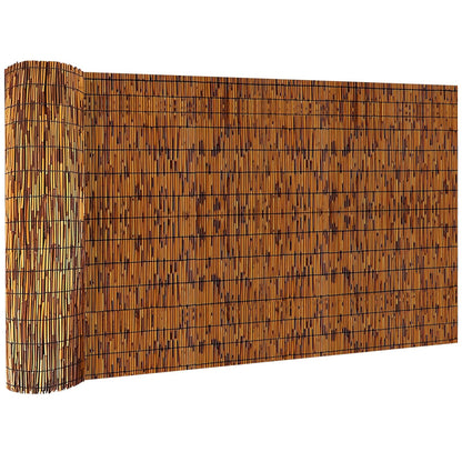 KOIUEYW Bamboo Reed Fencing, Light Russet Bamboo Fence Rolls 6 Feet High, Decorative Privacy Screen Reed Curtains for Patio Balcony Garden Backyard Outdoor, 6 x 16 FT