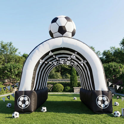 Wellcomer Inflatable Soccer Tunnel Entrance with Built-in Blower, 16x10x13.5FT Inflatable Tunnel Tent for Sports Events, Comercials & Trade Shows, Themed Walkways