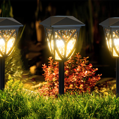 Ensenior Solar Garden Lights - 3000K LED, Waterproof, Black, 6-Pack, Model CP1-9CM-30K-06-BL-ZY-M02