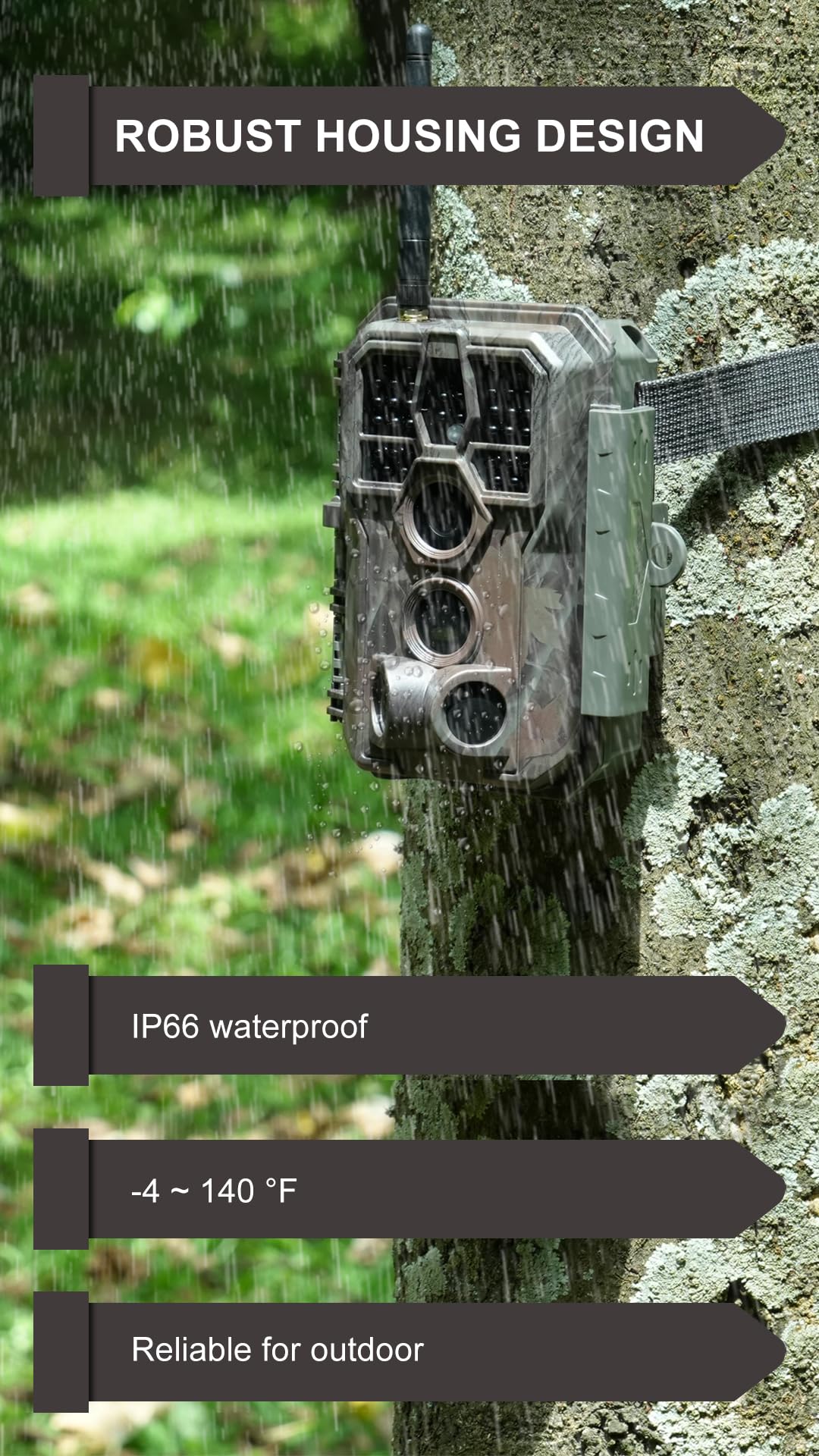 GardePro E8PMB WiFi Trail Camera (Non-Cellular), Stable WiFi with External Antenna, 8000mAh Rechargeable Battery, 32GB Built-in Memory, On-Site App Viewing, No-Glow Night Vision, Motion Activated