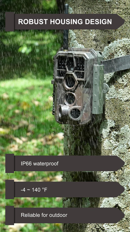 GardePro E8PMB WiFi Trail Camera (Non-Cellular), Stable WiFi with External Antenna, 8000mAh Rechargeable Battery, 32GB Built-in Memory, On-Site App Viewing, No-Glow Night Vision, Motion Activated