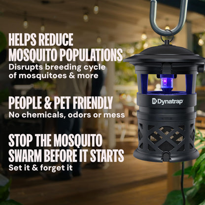 Dynatrap DT2030SR Fly Traps Outdoor - Mosquito & Flying Insect Killer for 1 Acre – Kills Mosquitoes, Flies, Gnats, Wasps - Bug Zapper Alternative - Black