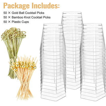 Kucoele 5oz Plastic Charcuterie Cups, 50 Sets