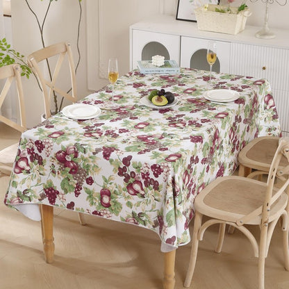 Walrus Heavy Duty Vinyl Tablecloth with Flannel Backing Waterproof Oil-Proof Plastic Table Cloth Stain-Resistant Wipeable Rectangle or Square Table Cover for Indoor and Outdoor (Fruits, 54x54 Inch)