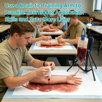 MedEduQuest Tourniquet Arm Trainer & Wound Packing Trainer Kit, Bleeding Control Training Arm Model for Stop the Bleeding Practice, Trauma Wound Care Practice Simulator for Medical Students