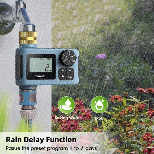 Brass Hose Timer by [Brand Name] - Efficient Water Control for Garden Hose | 1 Outlet with Rain Delay Feature