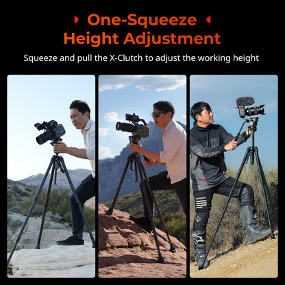 SmallRig x Potato Jet Tribex Carbon II Hydraulic Carbon Fiber Tripod, Fast Extend Camera Video Tripod with 4-Step Counterbalance Fluid Head,Weight 8.3lbs,Load up to 13.2lbs - 5755
