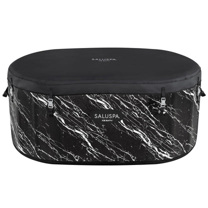Bestway SaluSpa: Glacial Dip - Cold Plunge Inflatable Tub - 60x36x28, Black Marble, Ice Bath, FortiFiber, Polar Shield Year Round Use, Cover & Storage Bag