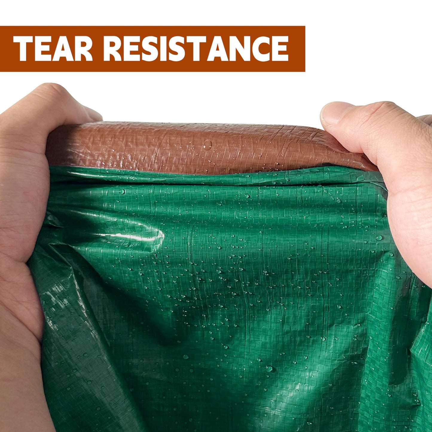 Tarp 40x50 ft 100% Waterproof 7mil Durable Grommets and Reinforced Edges,Uv Resistant,Green/Brown Tarp,Emergency Rain Shelter,Outdoor Cover and Camping Use -by MVPNET