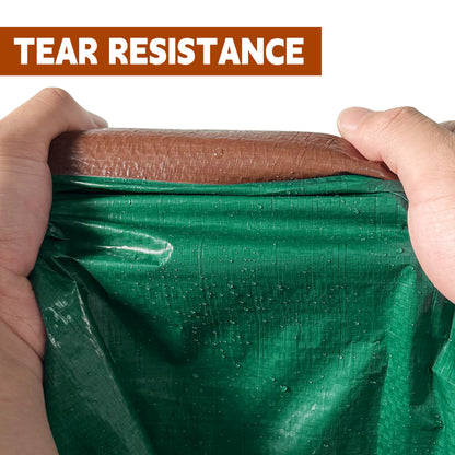Tarp 40x50 ft 100% Waterproof 7mil Durable Grommets and Reinforced Edges,Uv Resistant,Green/Brown Tarp,Emergency Rain Shelter,Outdoor Cover and Camping Use -by MVPNET