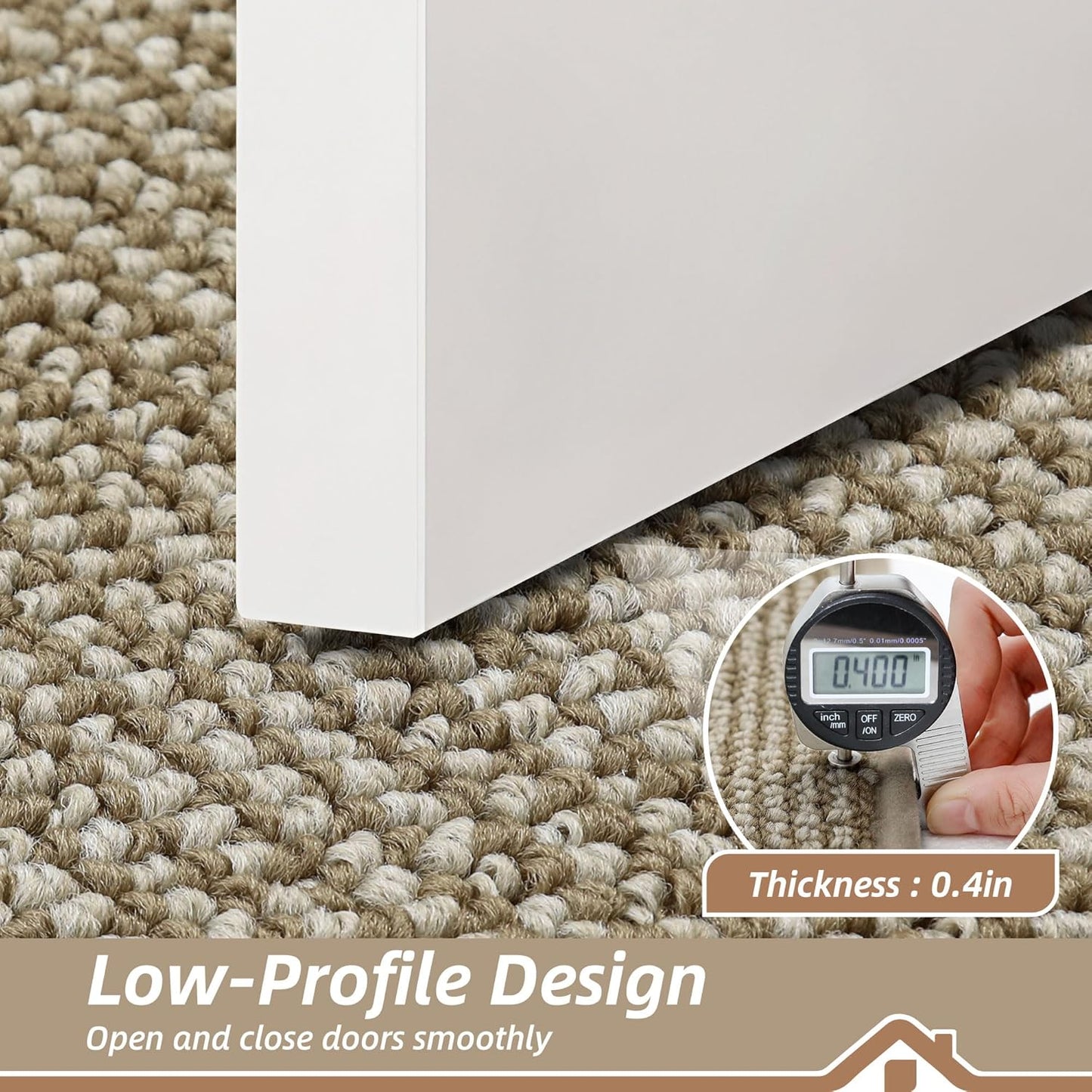 BEQHAUSE Dirt Trapper Door Mat - Non-Slip, Washable, Absorbent | 36" x 60", Light Beige for Entryway