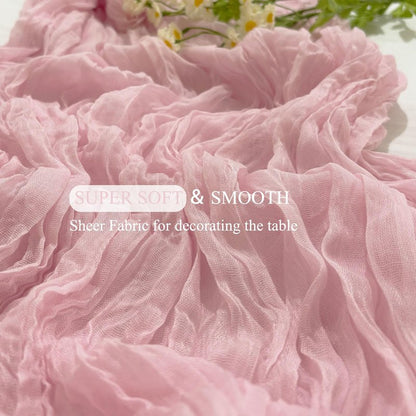 12Pack Light Pink Table Runner 10Ft Cheesecloth Table Runner Boho Gauze Table Runners Long Cheese Cloth Table Runners for Wedding Party Bridal Shower Thanksgiving Christmas