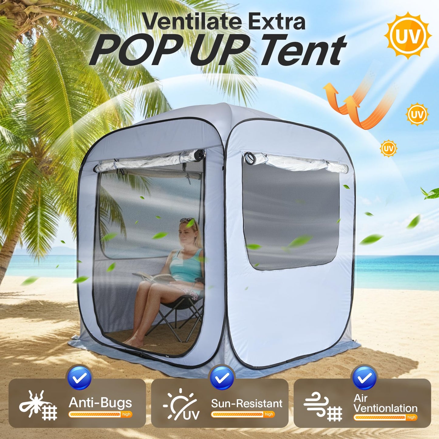 Alvantor® Tailgate SUV Tent for Cars – 6x6x6.6ft Waterproof & UV-Resistant Car Camping Tents with Full Mesh & PVC, Fits SUV, MPV – Portable Instant Setup Tent for 2-3 People