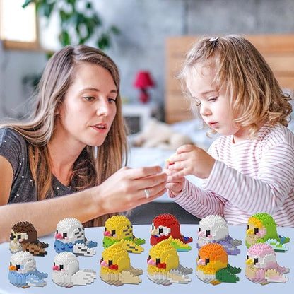 Parrots Micro Mini Building Block Sets Birthday Gift for Kids Animals Buildling Model Kits Mini Bricks Birds Series Toys for Kids（12 Boxes）